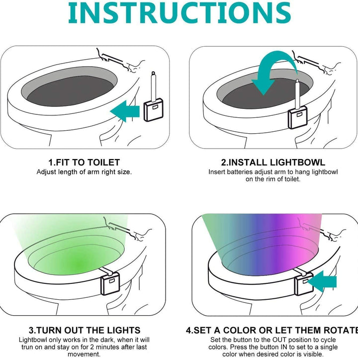 8 Colors Waterproof Backlight For Toilet Bowl